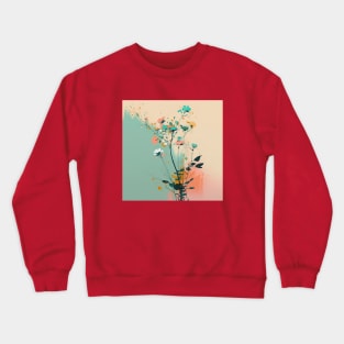 Spring Flowers Modern Art Pastel Design Crewneck Sweatshirt